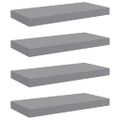 vidaXL Plávajúce nástenné police 4 ks, sivé 50x23,5x3,8 cm, MDF