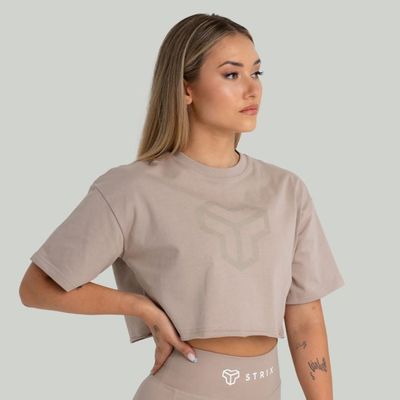 Dámske tričko CropTop Taupe - STRIX