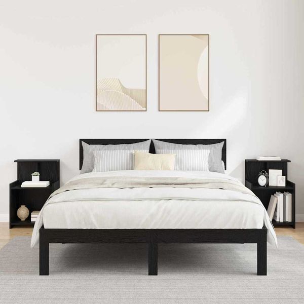 vidaXL Nočný stolík 2 pcs Čierny dub 40 x 35 x 60 cm Kompozitné drevo