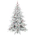 vidaXL Umelý Sklápací Vianočný Stromček Biela 240 cm PVC a oceľ
