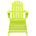 vidaXL Záhradná stolička Adirondack s otomanom a stolíkom jedľa zelená