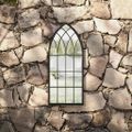 vidaXL Záhradné zrkadlo čierne 70x30 cm exteriérové železo