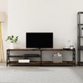 vidaXL TV skrinka dymový dub 200x40x50 cm kompozitné drevo a kov