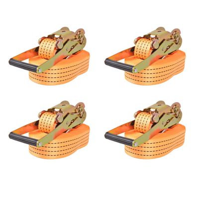 vidaXL Upínacie popruhy s račňou 4 ks, 2 tony, 8mx50mm, oranžové