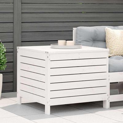 vidaXL Záhradná taburetka biela 62x63,5x53,5 cm borovicový masív