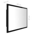 vidaXL LED kúpeľňové zrkadlo lesklé čierne 60x8,5x37 cm akryl