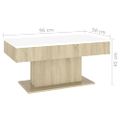 vidaXL Konferenčný stolík biely-dub sonoma 96x50x45cm kompozitné drevo