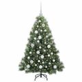vidaXL Umelý vianočný stromček s 150 LED-i Zelená 120 cm PE a PVC