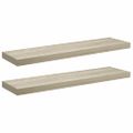 vidaXL Plávajúce nástenné police 2 ks, dubové 90x23,5x3,8 cm, MDF