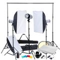 vidaXL Fotografické vybavenie: softboxy a statívy, 3 zábleskové hlavy