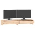 vidaXL Stojan na monitor 100x27x15 cm masívna borovica