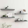 vidaXL Terasové nástenné police 4 ks sivé 60x15x4 cm MDF