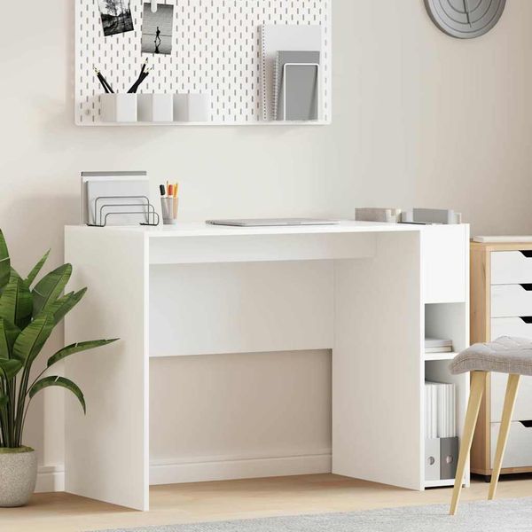 vidaXL Stôl Biela 109 x 50 x 78 cm Kompozitné drevo