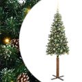 vidaXL Úzky vianočný stromček s 300 LED-i so stojanom Zelená 180 cm