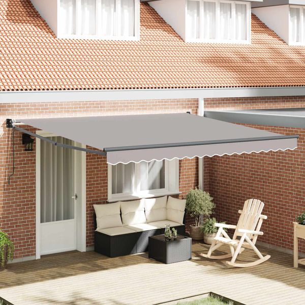 vidaXL Markíza Svetlosivá 400 × 300 cm Polyester a kov
