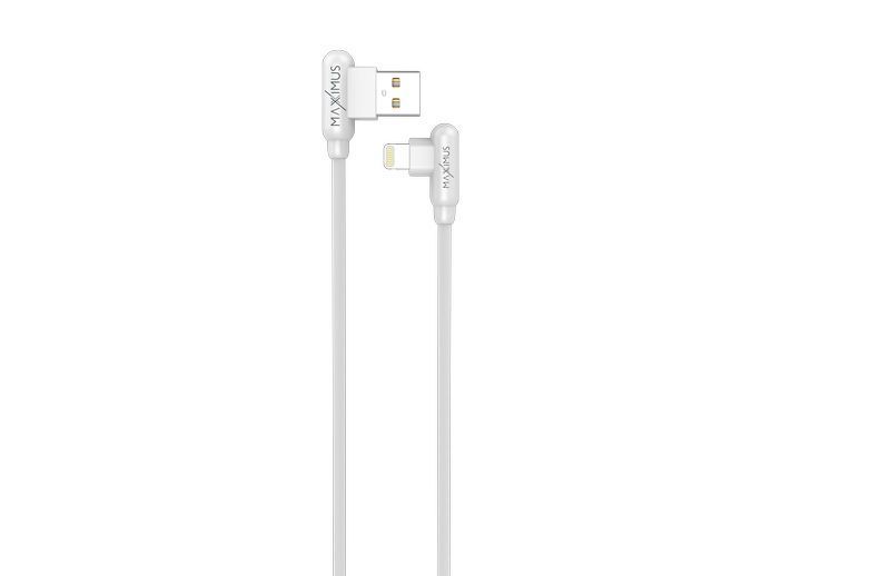 Kábel mx corner fast charge lightning 2.4a/1m, biely angulárny