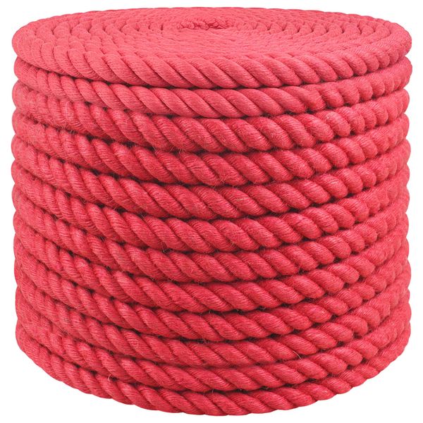 vidaXL Jutové lano 16 mm Červená 100% Tossa juta