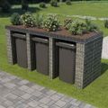 vidaXL Gabiónová stena na odpadkový kôš pozinkovaná oceľ 270x100x130cm