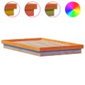 vidaXL LED posteľný rám voskovo hnedý 135x190 cm masívna borovica