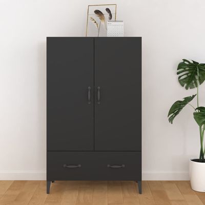 vidaXL Vysoká skrinka čierna 70x31x115 cm kompozitné drevo
