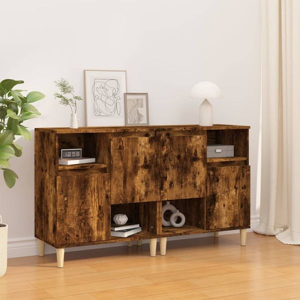 vidaXL Komody 2 ks dymový dub 60x35x70 cm kompozitné drevo
