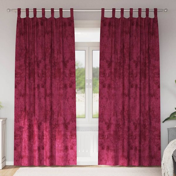 vidaXL Sametové závesy 2 pcs vínovo červená 260 x 140 cm Zamat