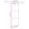 vidaXL Posuvné dvere s kovaním 76x205 cm ESG sklo a hliník