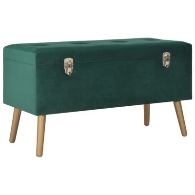 vidaXL Lavica s úložným priestorom 80 cm zelená zamat