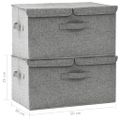 vidaXL Úložné boxy 2 ks látkové 50x30x25 cm sivé