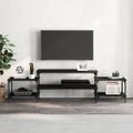 vidaXL TV skrinka čierna 197x35x52 cm spracované drevo