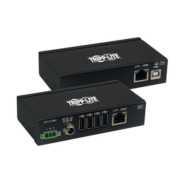 Extender, 4-port USB 2.0 cez Cat6, ESD ochrana, PoC, priemyselný, možnosť montáže, 100mm