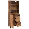vidaXL Highboard Staré drevo 69,5 x 34 x 180 cm Kompozitné drevo