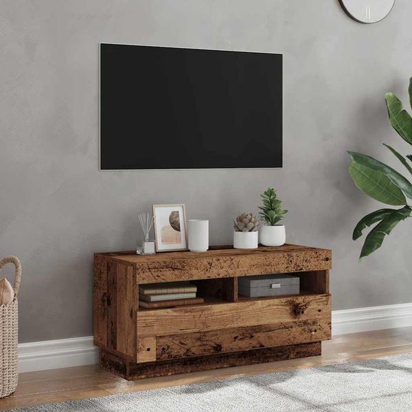 vidaXL TV skrinka s LED staré drevo 80x35x40 cm kompozitné drevo