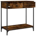 vidaXL Konzolový stolík dymový dub 75 x 34,5 x 75 cm kompozitné drevo