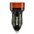 BWOO PD car charger 1x USB-C - USB-A port 38W transparent