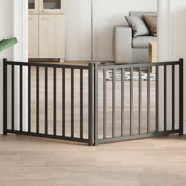 vidaXL Brána pre psa skladacia 2 panely 160 cm masívne jedľové drevo
