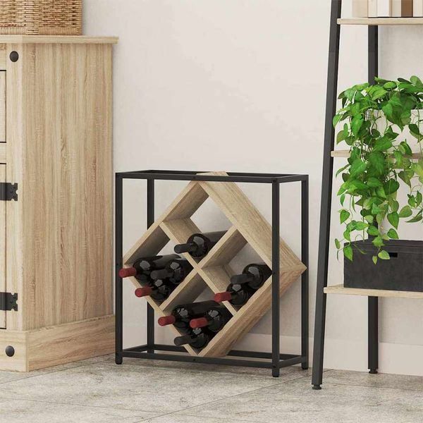 vidaXL Regál na víno Sonoma dub 51 x 18 x 52,5 cm Kompozitné drevo