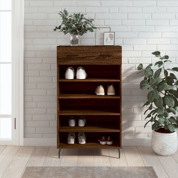 vidaXL Botník hnedý dub 60x35x105 cm kompozitné drevo
