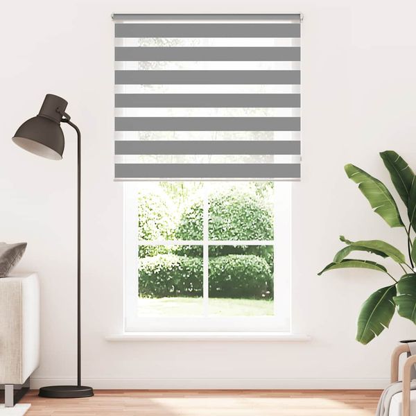 vidaXL Zebrová roleta 120,9x230 cm, šírka látky 116,7 cm, sivá