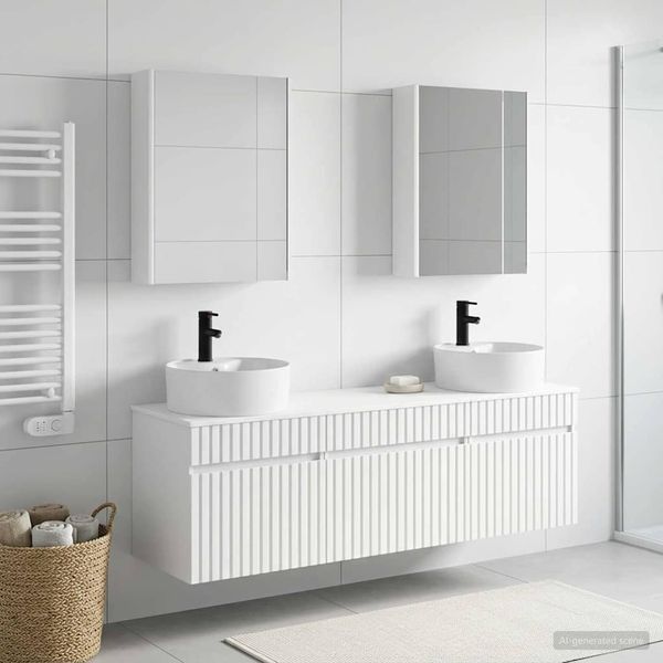 vidaXL Set kabinetov do kúpeľne 5 pcs Biela 53 x 15,5 x 70 cm