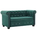 vidaXL 2-dielna sada chesterfield pohoviek zamatové čalúnenie zelená