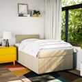 vidaXL Boxspring posteľ s matracom krémová 120x190 cm látka
