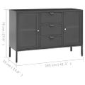 vidaXL Komoda antracitová 105x35x70 cm oceľ a tvrdené sklo