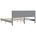vidaXL Rám postele s čelnou doskou Svetlosivá 200 x 200 cm Látka