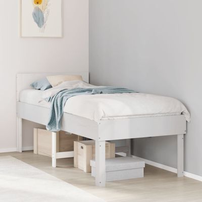 vidaXL Posteľný rám bez matraca biely 80x200 cm borovicový masív