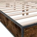 vidaXL Posteľný rám dymový dub 135x190 cm kompozitné drevo a kov