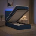 vidaXL Ottoman posteľ s matracom a LED Modrá 80 x 200 cm Látka
