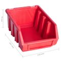 vidaXL 103-dielna sada úložných košov a nástenné panely červeno-čierna