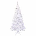vidaXL Umelý vianočný stromček s 300 LED-i Biela 210 cm PVC a oceľ