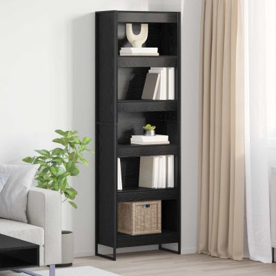 vidaXL Knižnica 2 pcs Čierny dub 60 x 30 x 189,5 cm Kompozitné drevo
